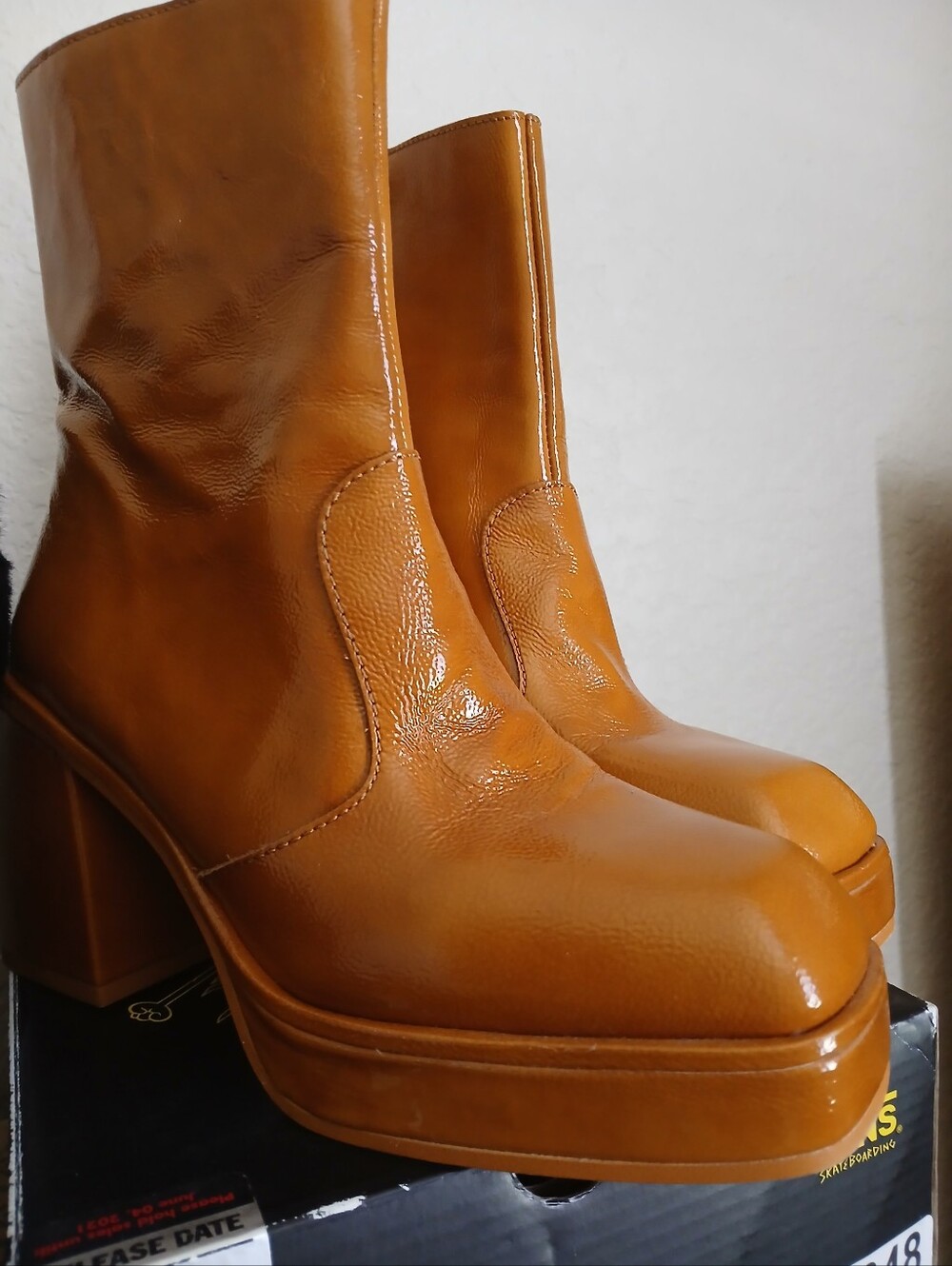 Free People Patent Leather Boots Size 37 New